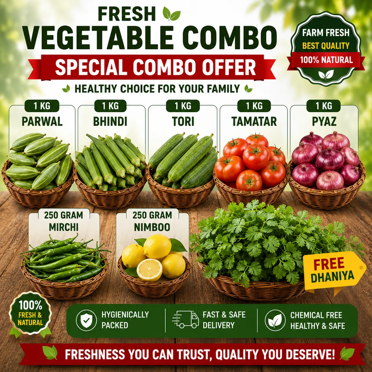 Fresh Veggie Family Combo 🥒🍅🧅